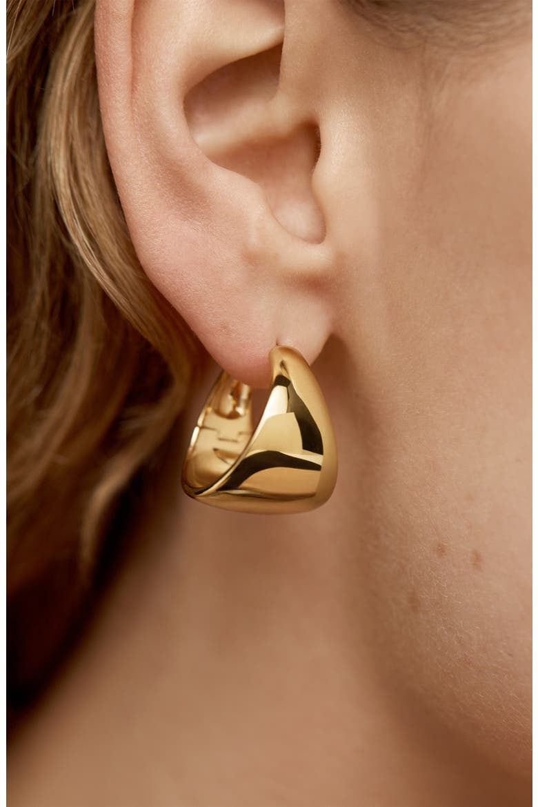 Large Tapered Hoop Earrings, Alternate, color, 18CT GOLD VERMEIL