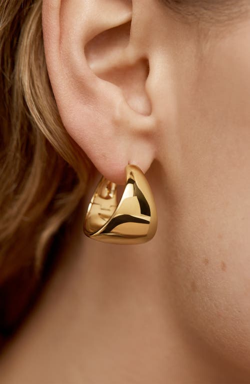 Monica Vinader Large Tapered Hoop Earrings In Gold