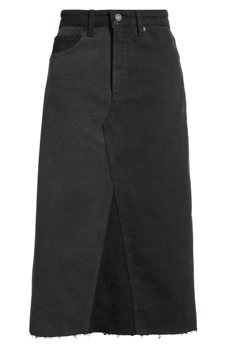 Rails Highland Two-Tone Denim Midi Skirt, Alternate, color, Black Patchwork