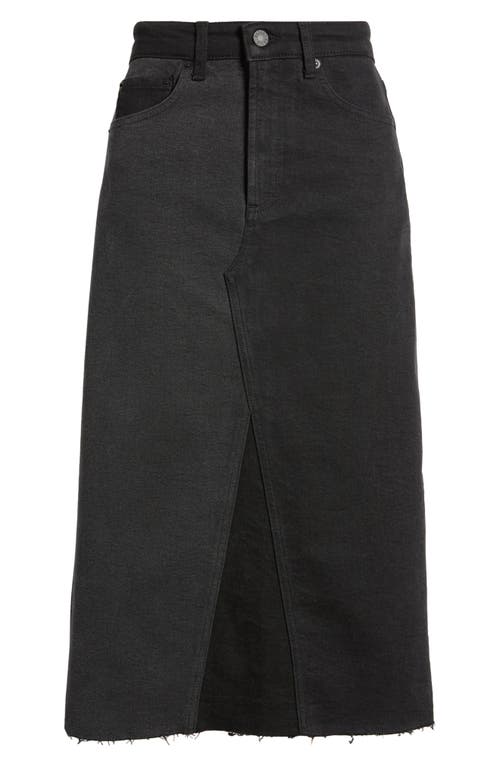 Rails Highland Two-tone Denim Midi Skirt In Black Patchwork