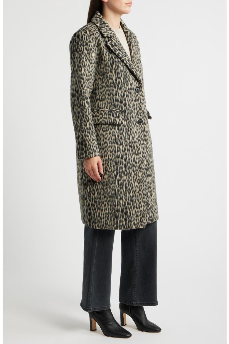 Leopard Print Faux Fur Coat, Alternate, color, LEOPARD