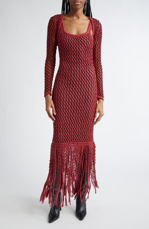 Diotima Gala Crystal Mesh Shrug In Paprika