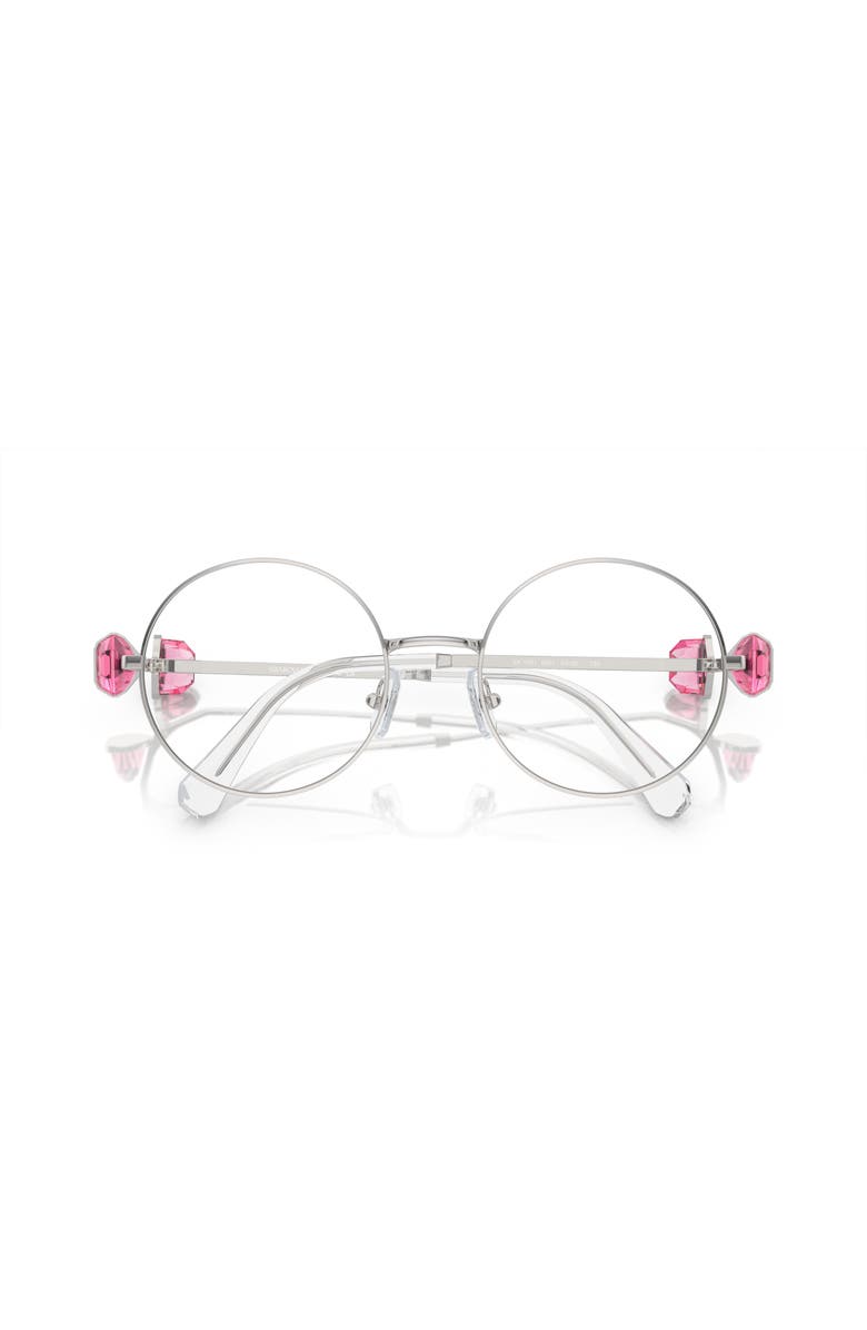 Swarovski 53mm Round optical glasses, Alternate, color, Silver