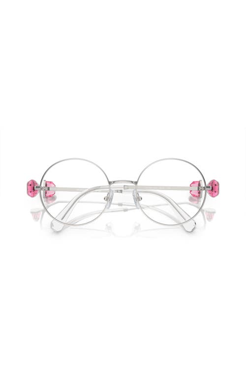 Swarovski 53mm Round Optical Glasses In Metallic