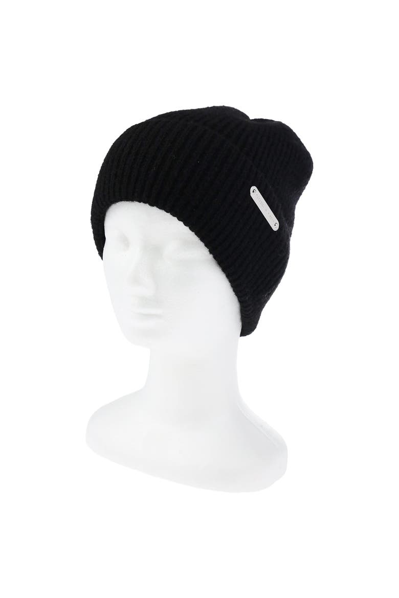 Rib Knit Cuff Beanie, Alternate, color, BLACK