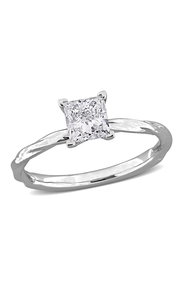 Julianna B. 1 ctw Lab-Grown Diamond Princess Solitaire Ring 18k, Main, color, White Gold