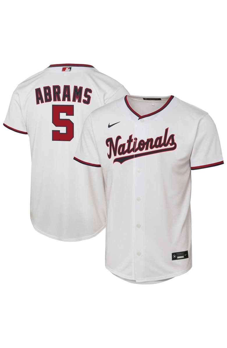 Nike Youth Nike CJ Abrams White Washington Nationals Home Replica Player Jersey, Main, color, White