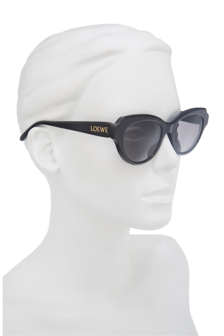Slim 53mm Round Sunglasses, Alternate, color, SHINY BLACK / SMOKE