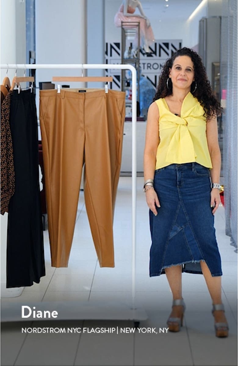 Straight Leg Faux Leather Trousers, sales video thumbnail
