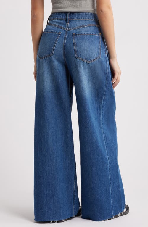 1822 Denim Raw Hem High Waist Wide Leg Jeans