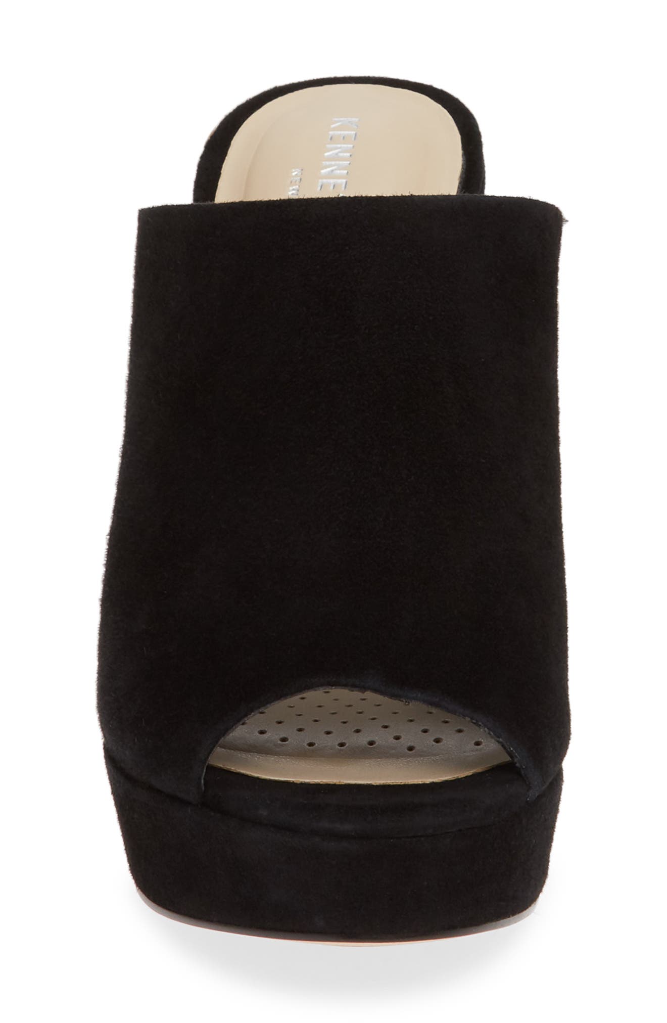 Kenneth Cole New York Gracen Mule Platform Sandal, Alternate, color, Black Suede