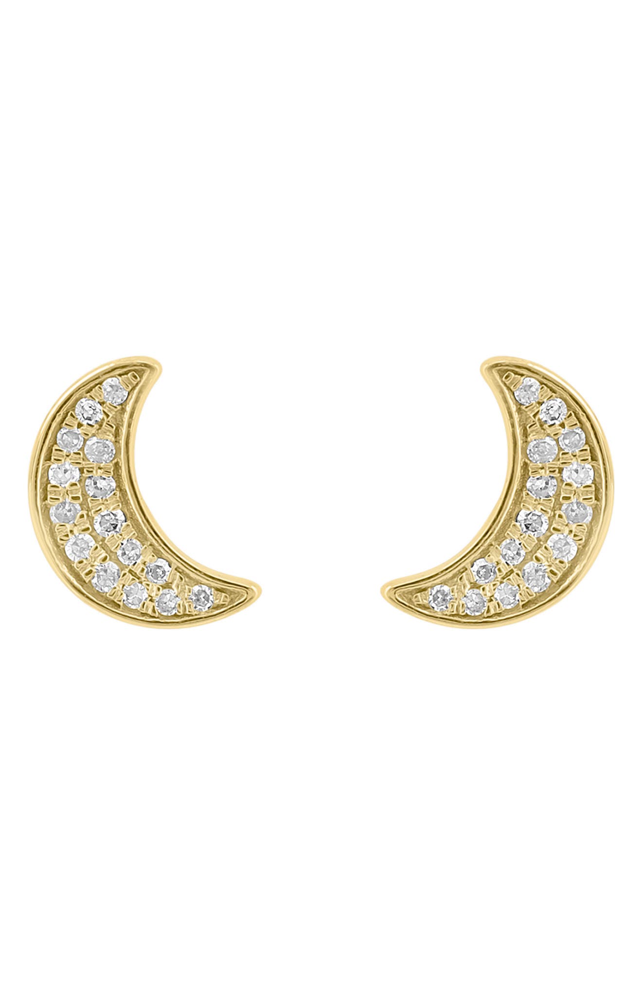 EFFY Sterling Silver & Diamond Moon Stud Earrings - 0.18 ctw
