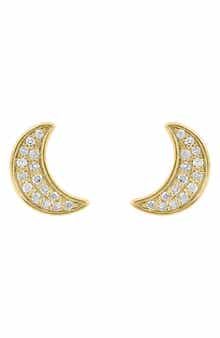 EFFY Sterling Silver & Diamond Moon Stud Earrings - 0.18 ctw