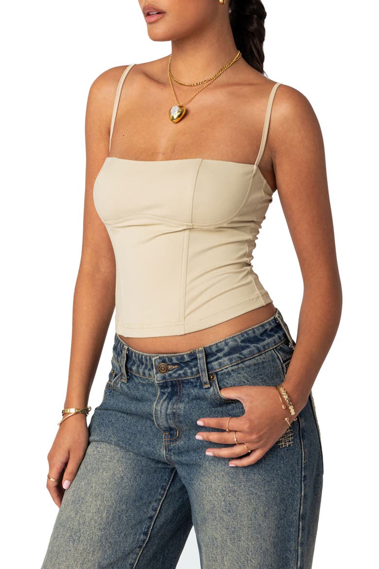 Juno Corset Crop Camisole, Alternate, color, BEIGE