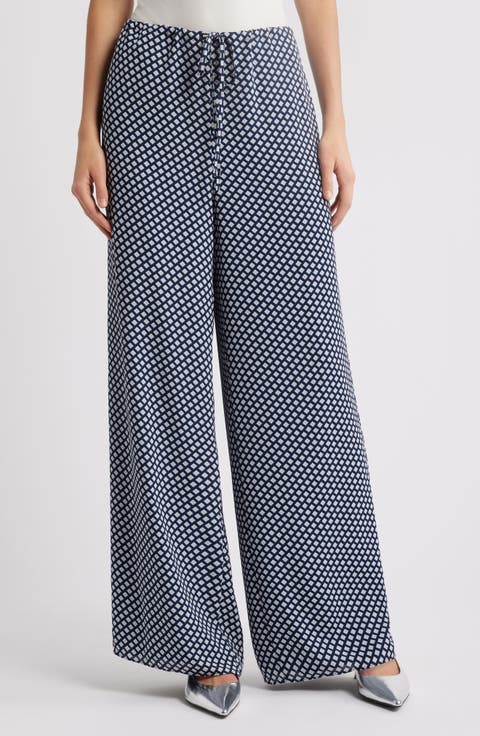 Geo Print Wide Leg Pants