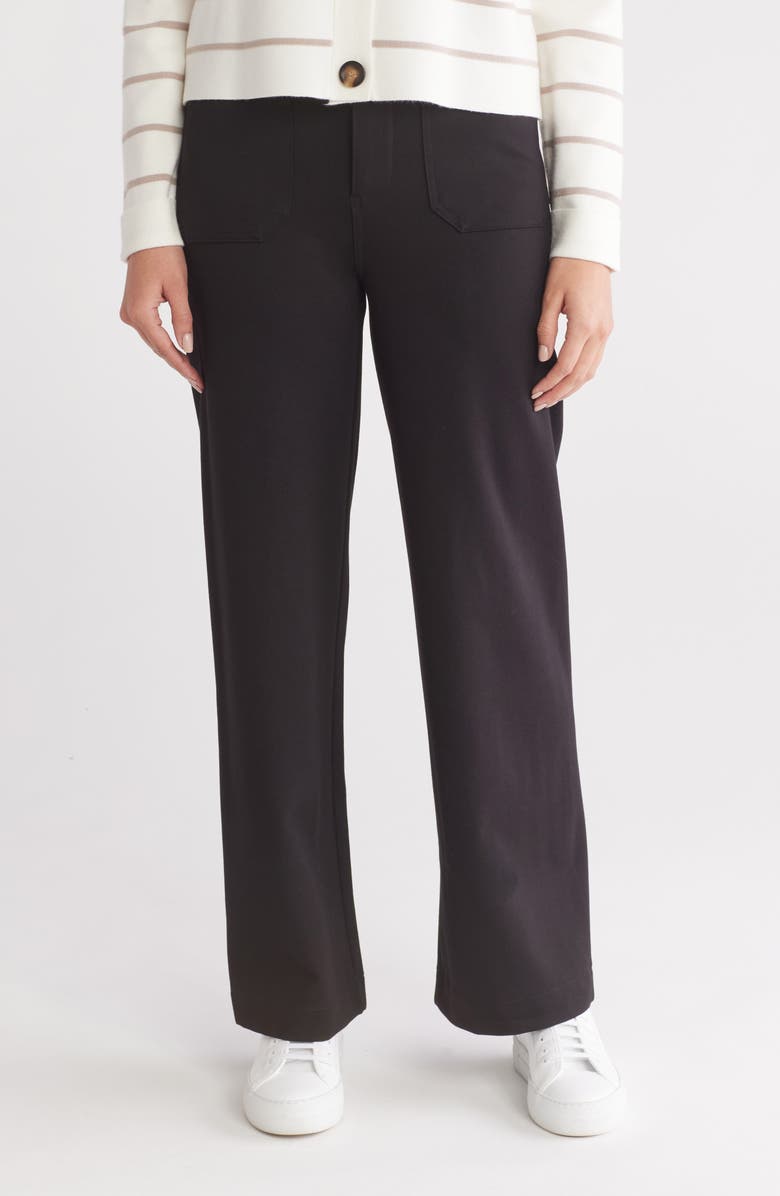 T Tahari Long Ponte Patch Pocket Pants, Main, color,
