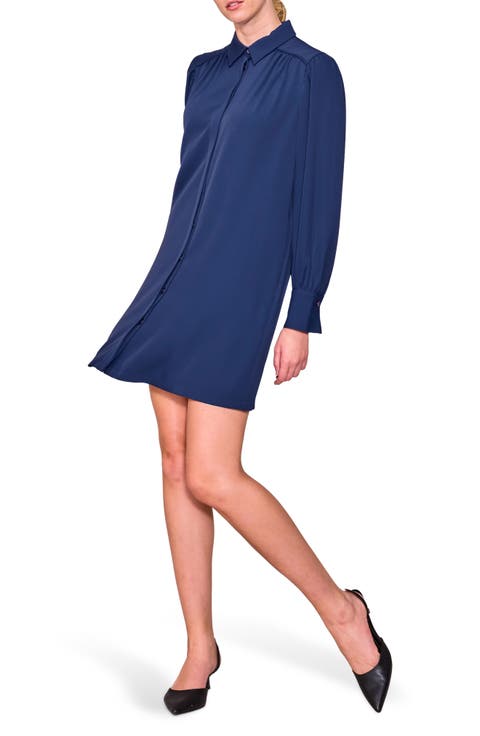 Long Sleeve Crepe Shirtdress