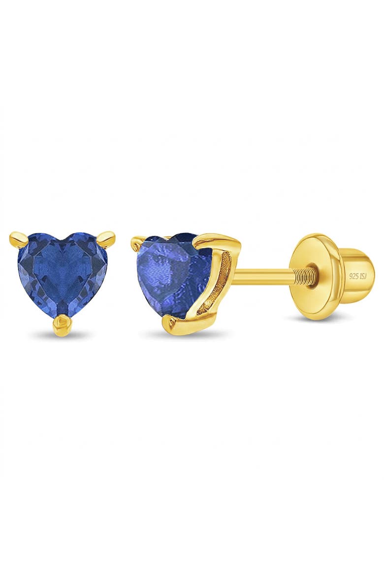 Cubic Zirconia Birthstone Plated Solitaire Earrings, Main, color, September