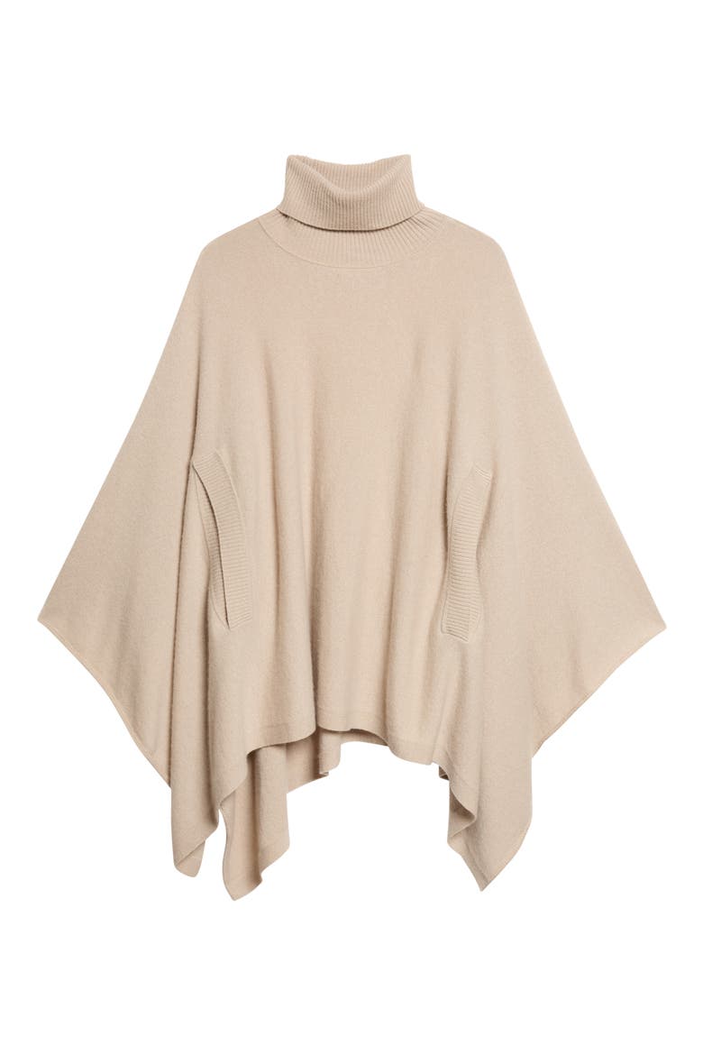 Amara Cashmere Poncho, Alternate, color, TAUPE