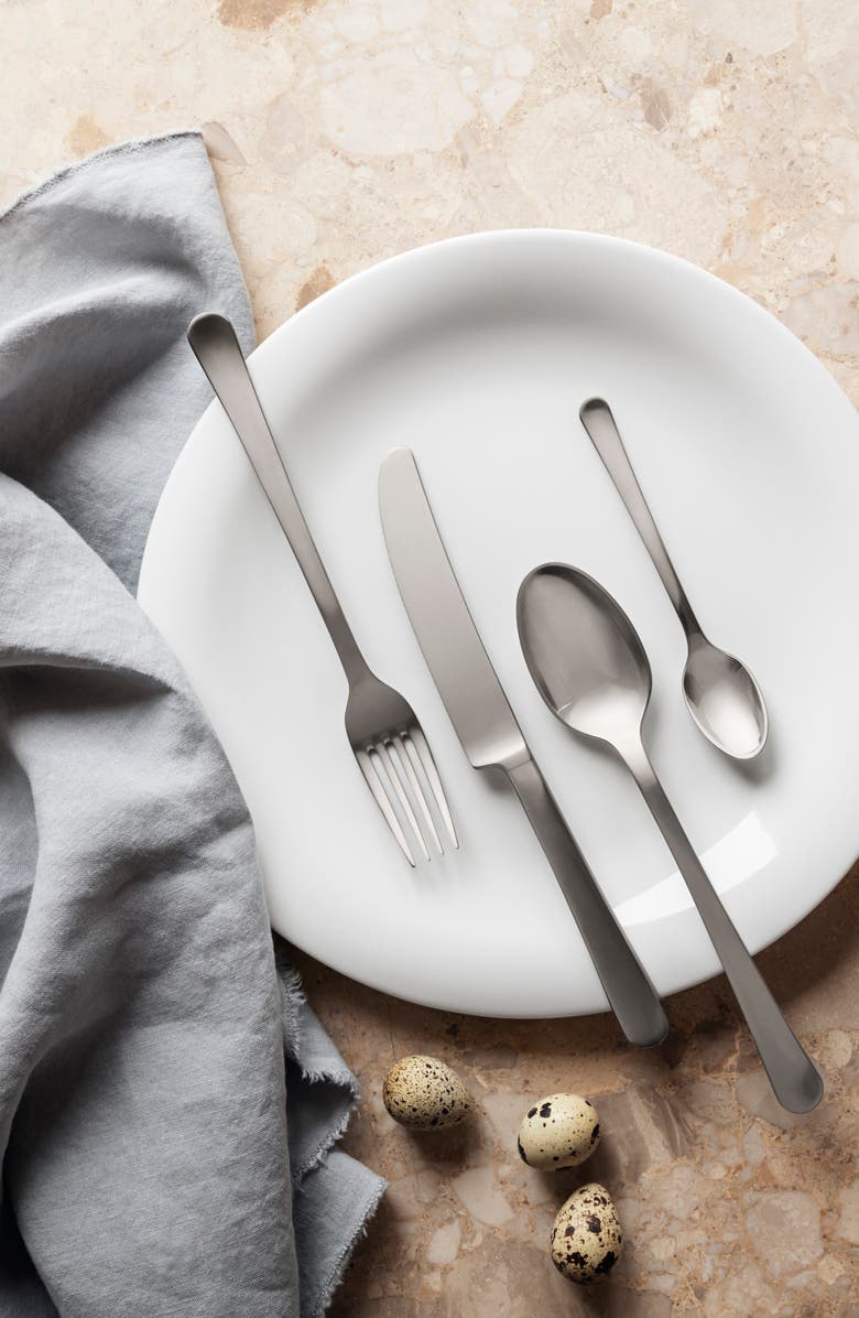 Georg Jensen Copenhagen Five-Piece Matte Flatware Place Setting, Alternate, color, Silver