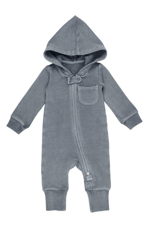 Hooded Organic Cotton Zip Romper (Baby)