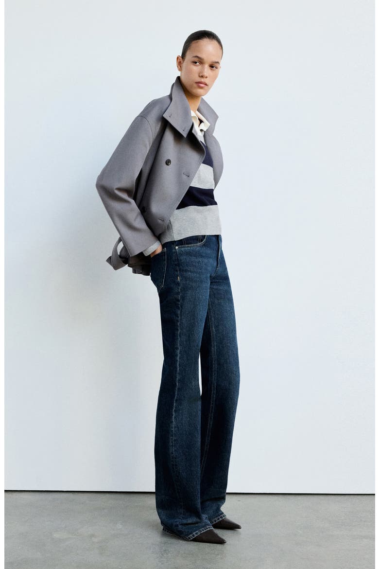 Stripe Polo Sweater, Alternate, color, MEDIUM HEATHER GREY