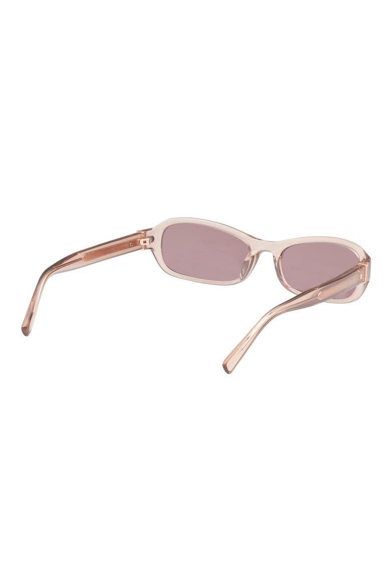 55mm Rectangular Sunglasses, Alternate, color, SHINY BEIGE / PLUM LENS