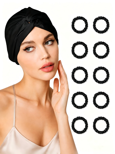 Silk Bonnet & Scrunchie Set for Sleep & Styling