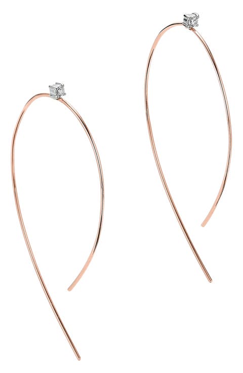 Diamond Hooked On Hoop Earrings