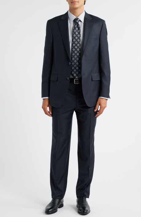 Peter Millar Flynn Classic Fit Grey Check Wool Suit