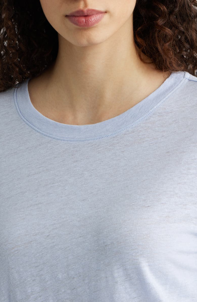Eileen Fisher Organic Linen Long Sleeve T-Shirt, Alternate, color, Airy Blue