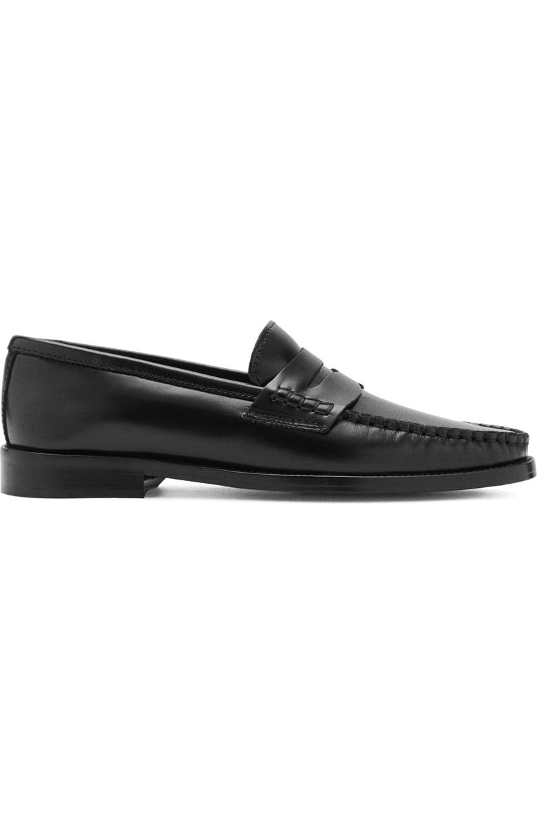 MANGO Penny Loafer, Alternate, color, Black