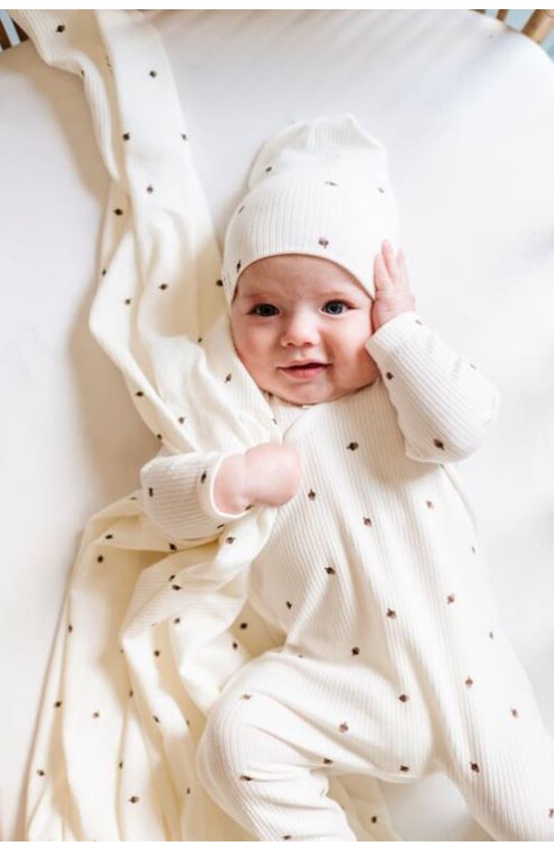 Ely's & Co. Baby Ribbed Cotton Receiving Blanket, Alternate, color, Acorn