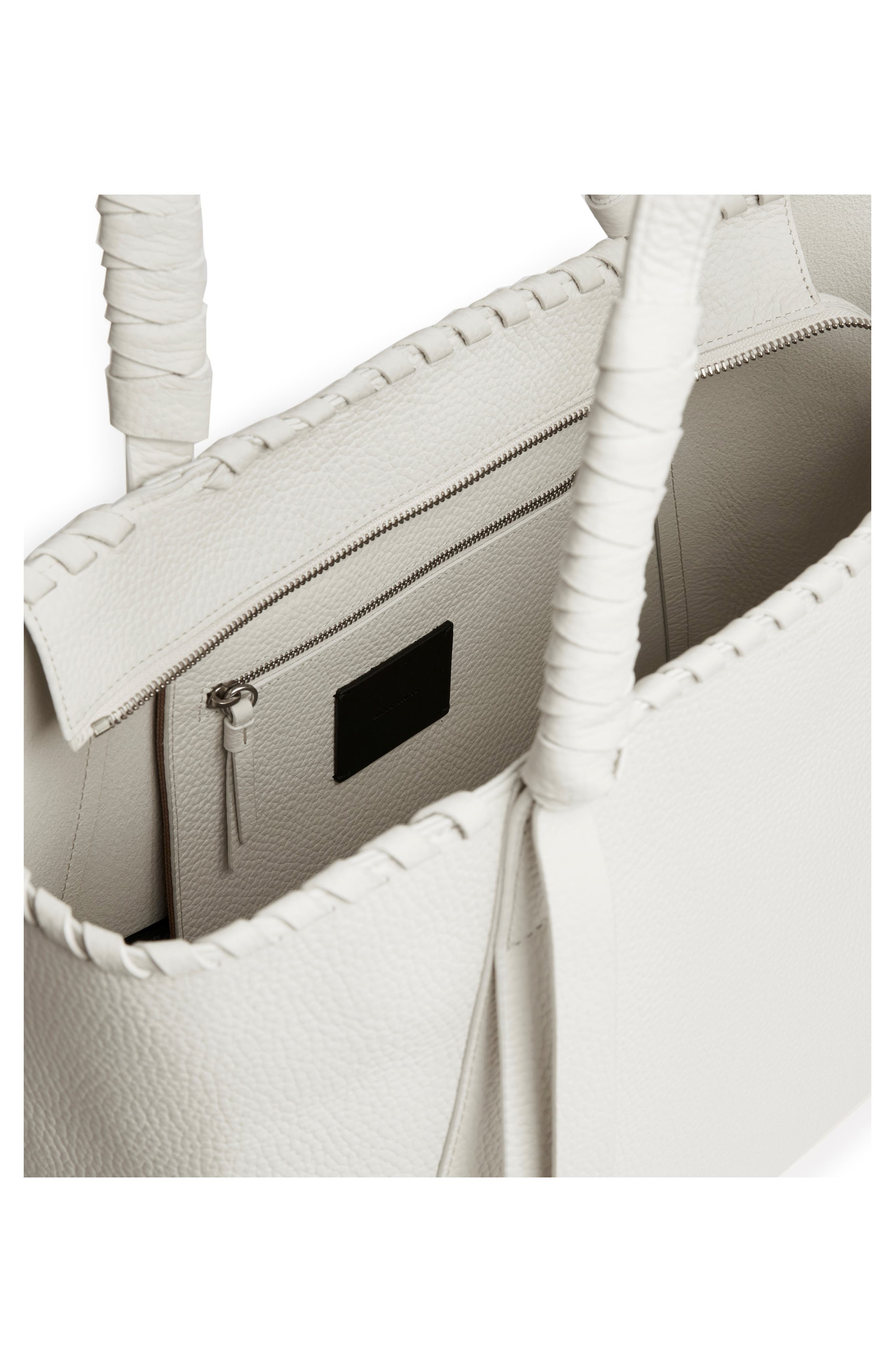 Small Kepi East/West Leather Tote, Alternate, color, CHALK WHITE