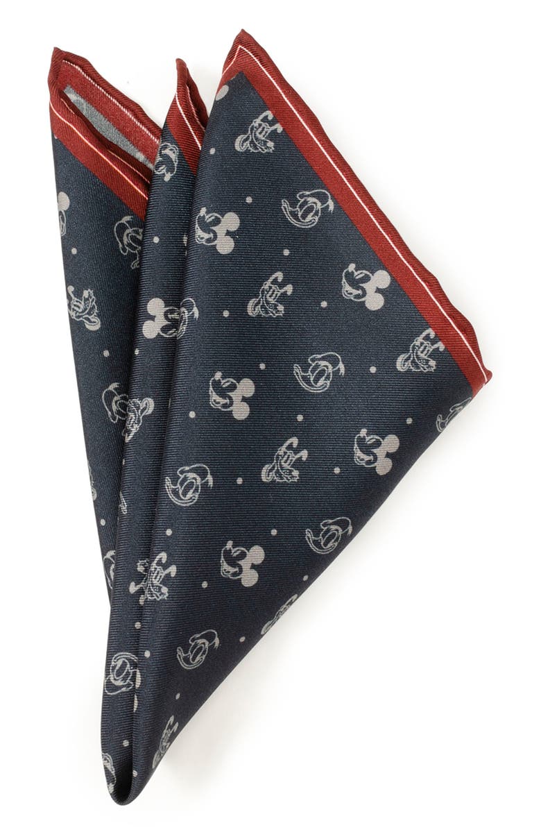 Cufflinks, Inc. x Disney Mickey & Friends Silk Pocket Square, Main, color, Navy