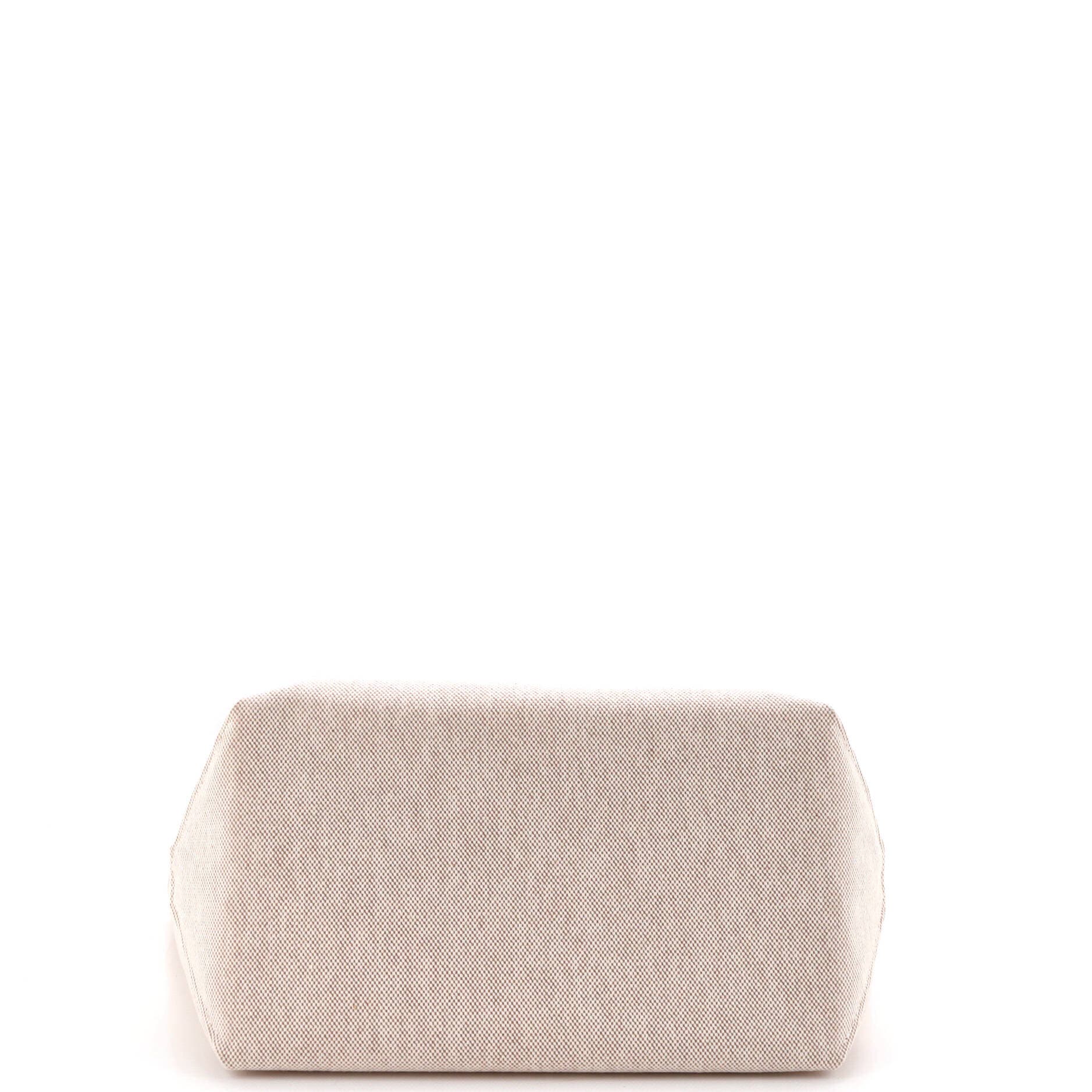 Pre-Owned Hermes Sac Steeple Tote Toile with Leather 25, Alternate, color, Ecru