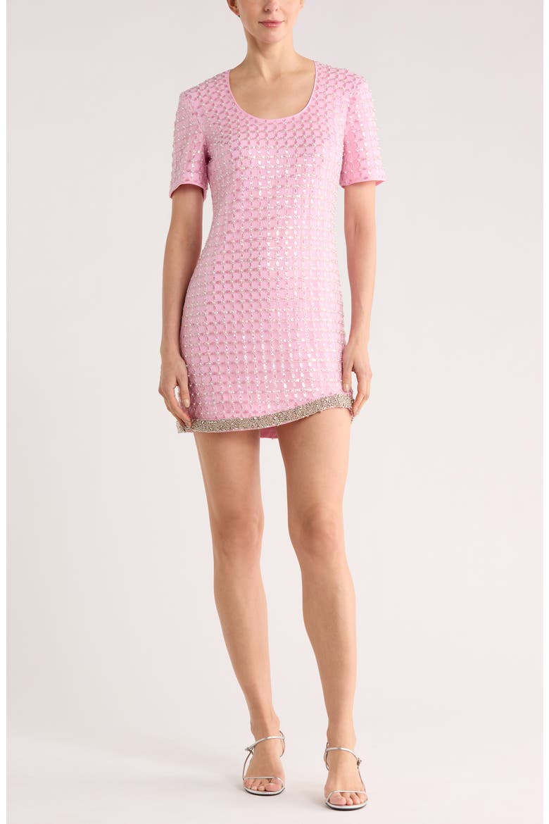 Vivalie Sequin Minidress, Main, color, CANDY PINK