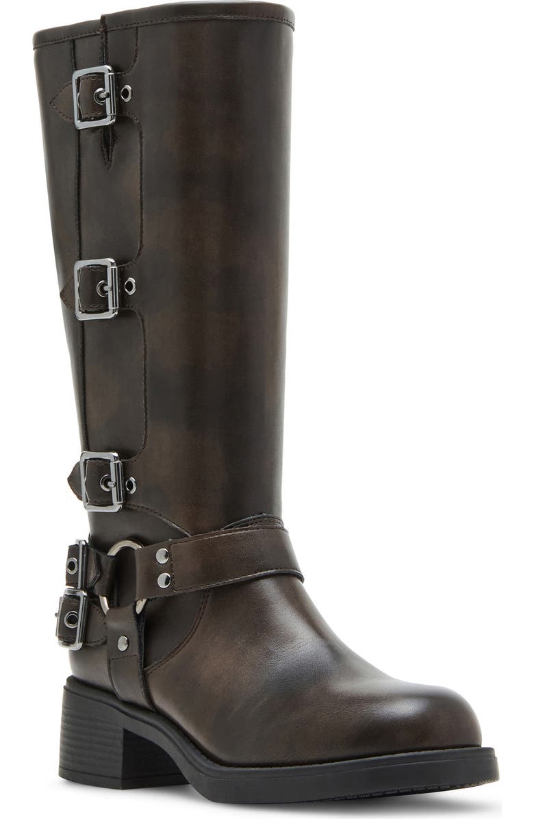 Madden Girl Clara Boot, Main, color, Dark Brown Distressed