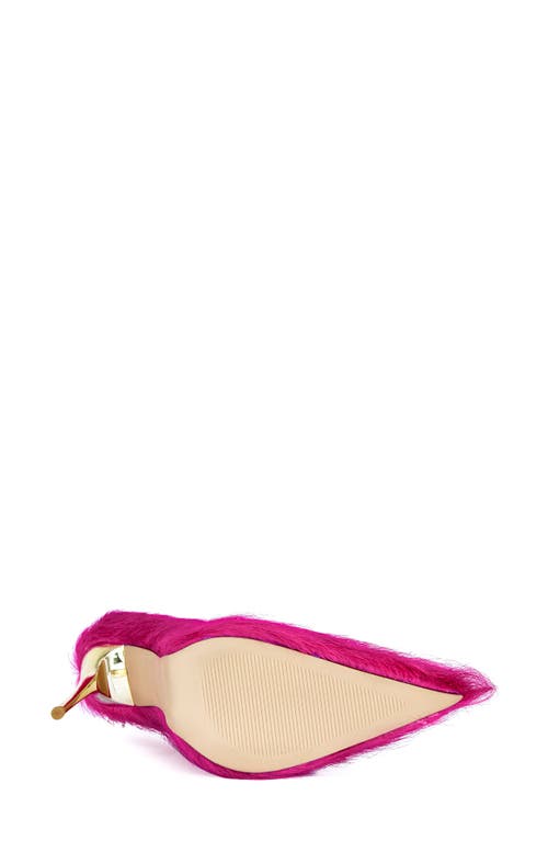 Azalea Wang Romee Faux Fur Pointed Toe Pump In Pink