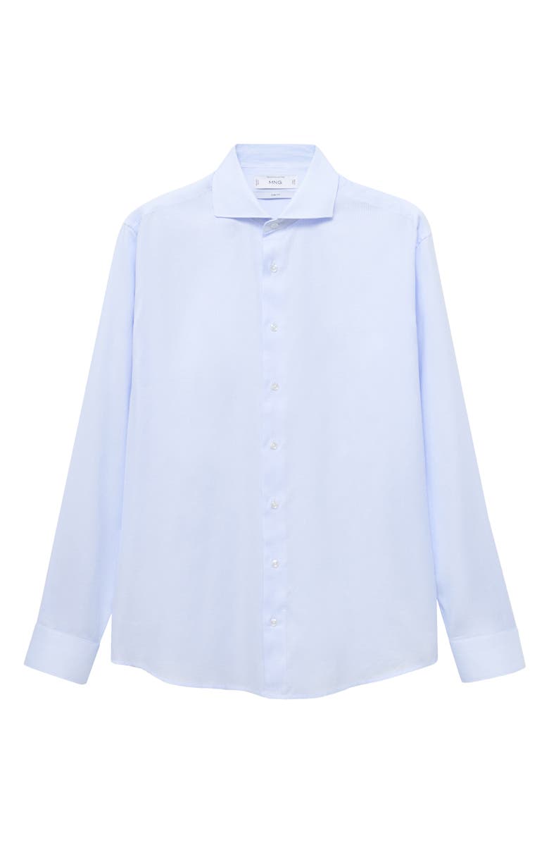 MANGO Slim Fit Cotton Suit Button-Up Shirt, Alternate, color, Sky Blue