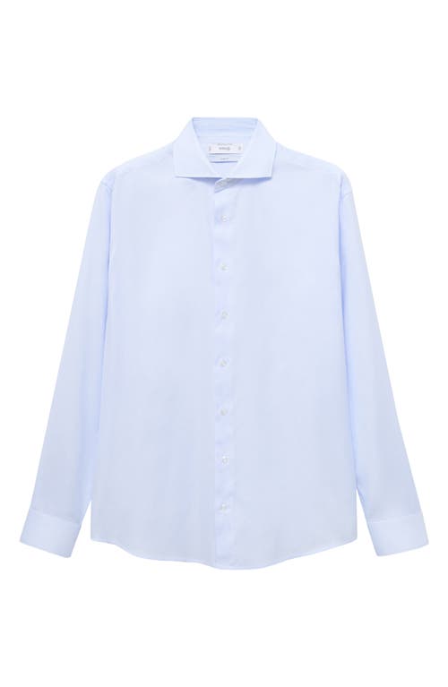 Mango Thousand Stripe Slim Fit Button Down Shirt In Blue