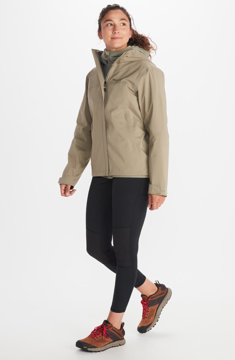 Marmot PreCip<sup>®</sup> Eco Pro Waterproof Hooded Jacket, Alternate, color, Vetiver