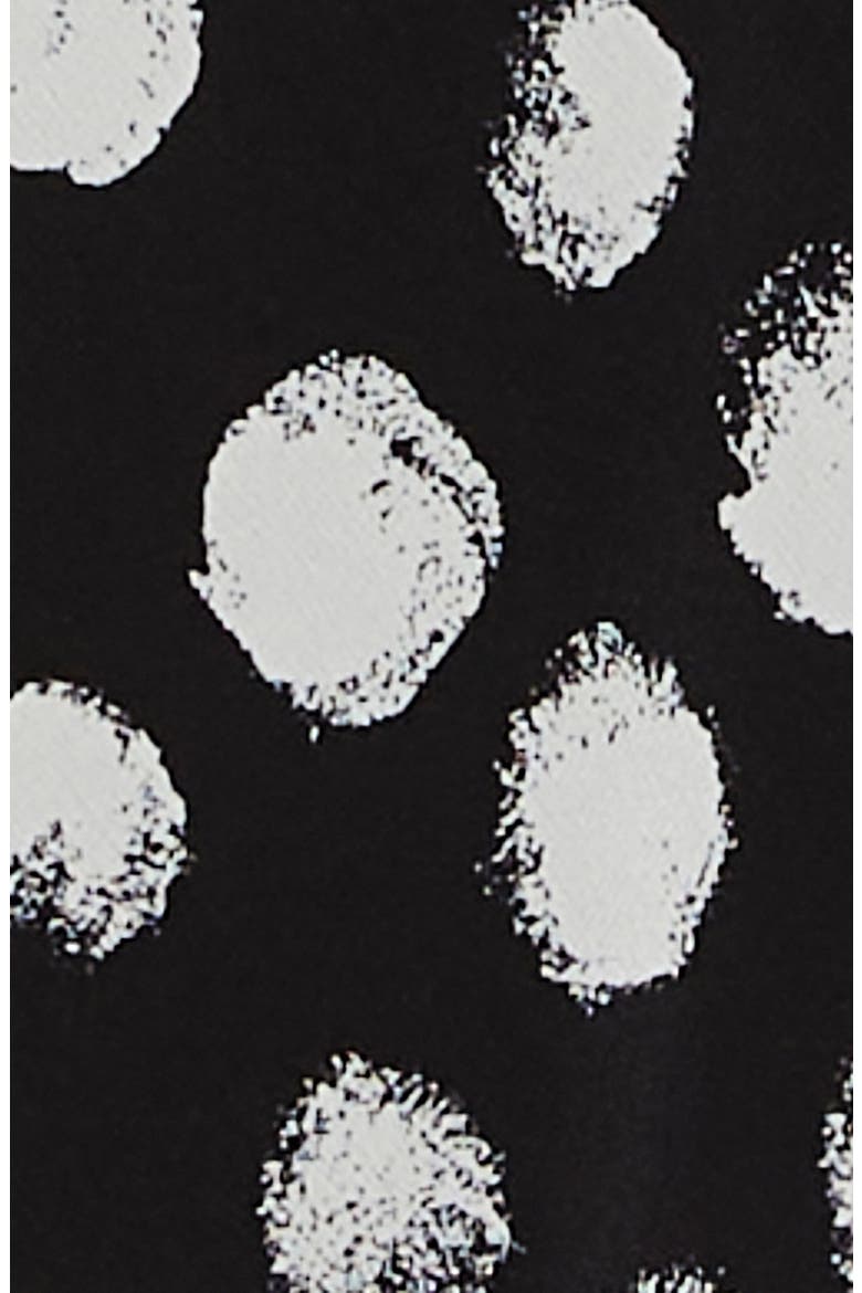 Zuai Dot Print Silk Crêpe de Chine Dress, Alternate, color, BLACK