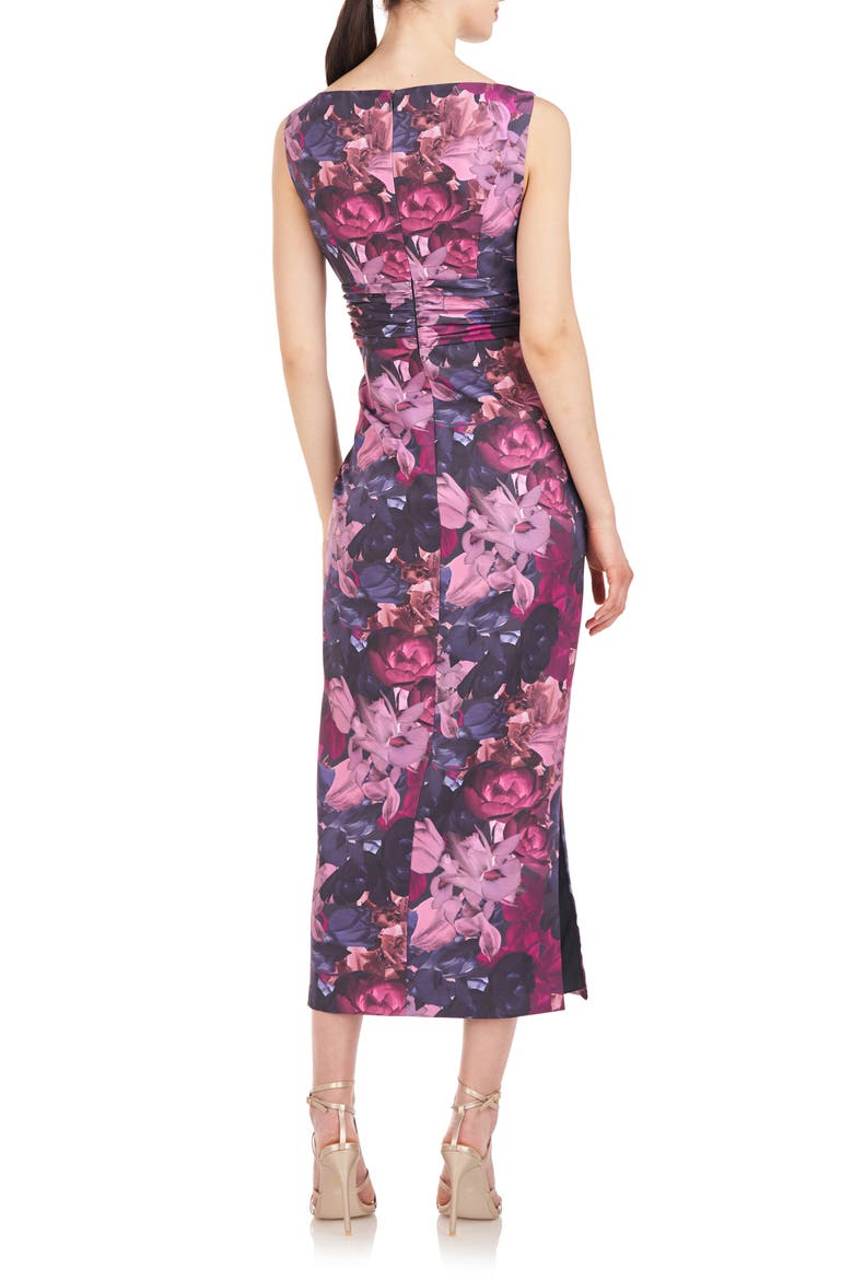 Sabina Twist Front Midi Cocktail Dress, Alternate, color, BOYSENBERRY MULTI