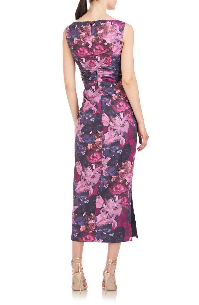 Kay Unger Sabina Twist Front Midi Cocktail Dress, Alternate, color,