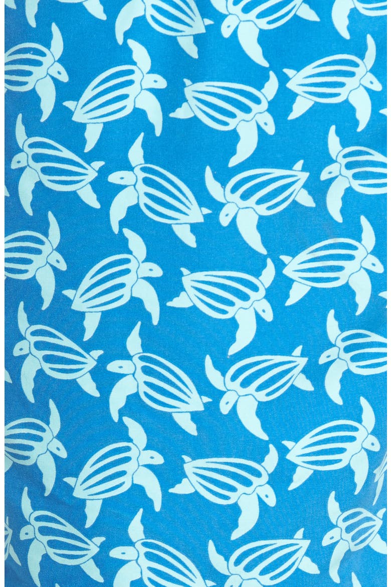 Turtle Print Swim Trunks, Alternate, color, MID BLUE AND SKY