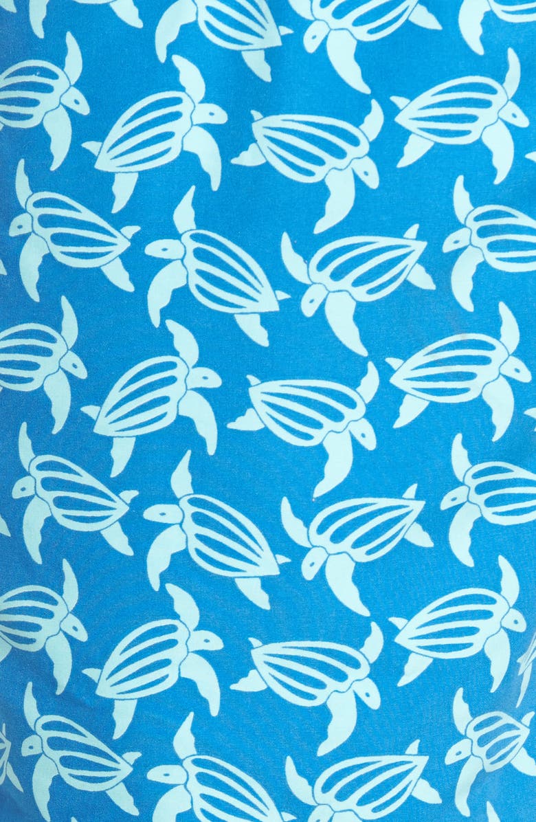 Tom & Teddy Turtle Print Swim Trunks, Alternate, color, 