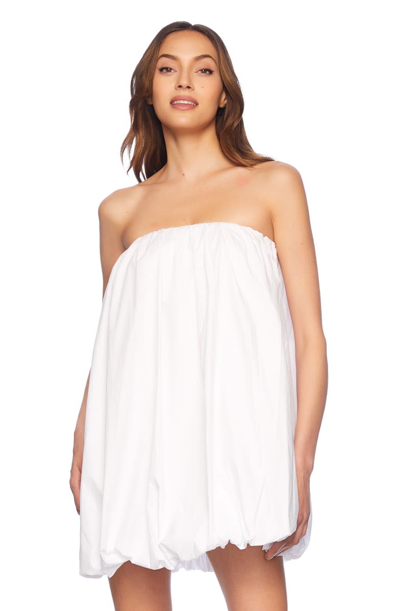 Susana Monaco Strapless Bubble Hem Cotton Poplin Minidress, Alternate, color, 