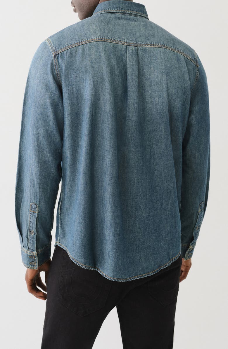True Religion Chambray Button-Up Shirt, Alternate, color, 