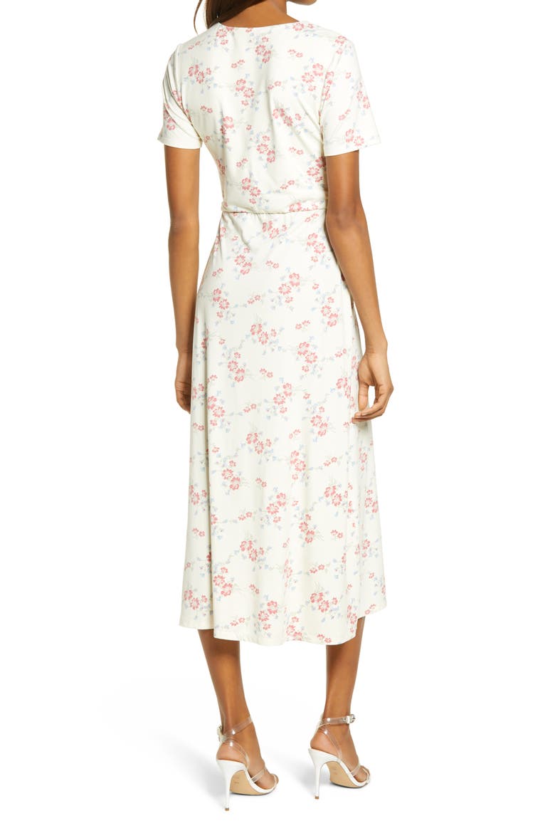 Alexa Short Sleeve Midi Dress, Alternate, color, IVORY WHISPER FLORAL